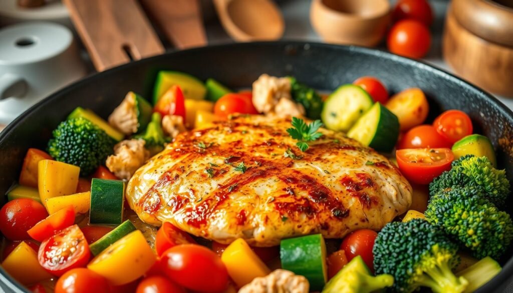 one-pan chicken and vegetables