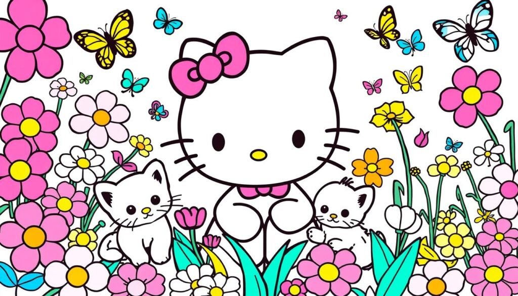 cute hello kitty coloring images