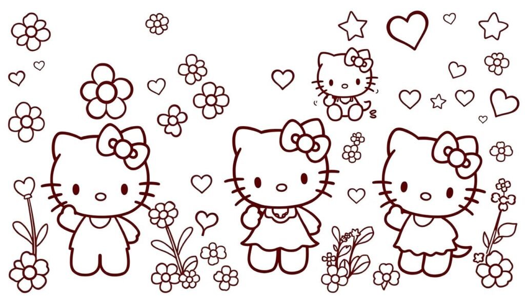 hello kitty coloring pages for kids